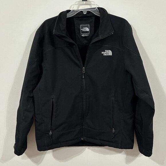 The North Face Black Faux Fur Lined Soft Shell Windwall Jacket - Men's Large - Picture 1 of 12